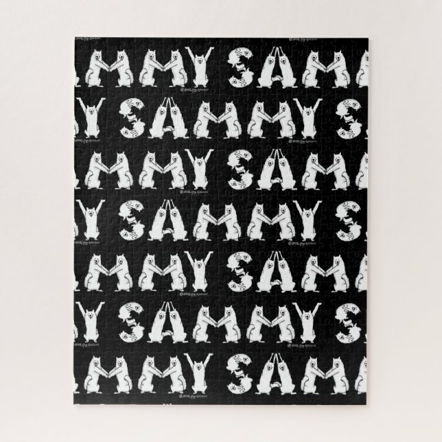 Quebra-cabeça Sammy Ortografou em Samoyed Dog Letters (Vertical)