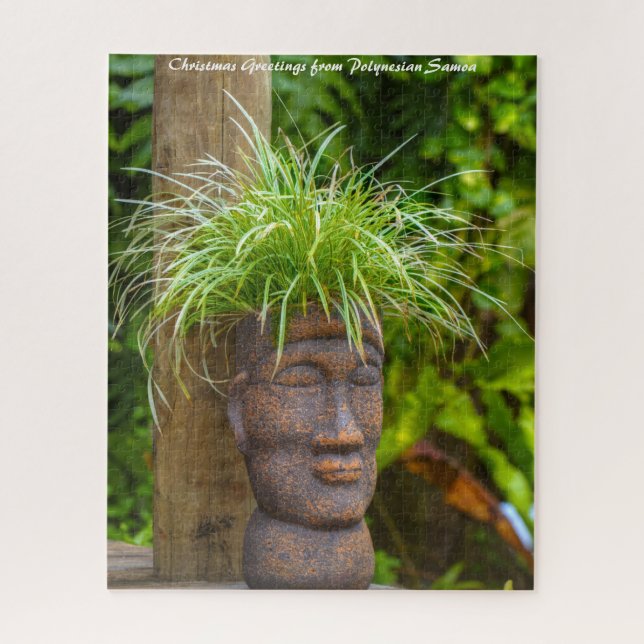 Quebra-cabeça Samoa Polinésia.Cartões de natal (Vertical)