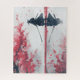 Quebra-cabeça Samurai and Sakura – Japanese Warrior Art