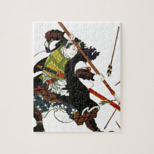 Quebra-cabeça Samurai de Ronin que deflexiona a arte de Japão d