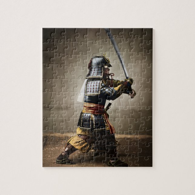 Quebra-cabeça Samurai japonês em Armor com Katana (Vertical)