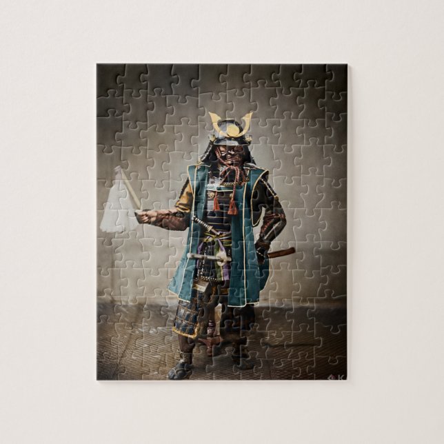 Quebra-cabeça Samurai japonês no comandante Armor (Vertical)