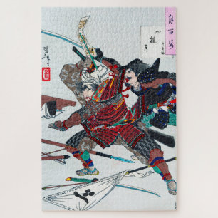 Quebra-cabeça Samurai Lutando em Armor, Tsukioka Yoshitoshi