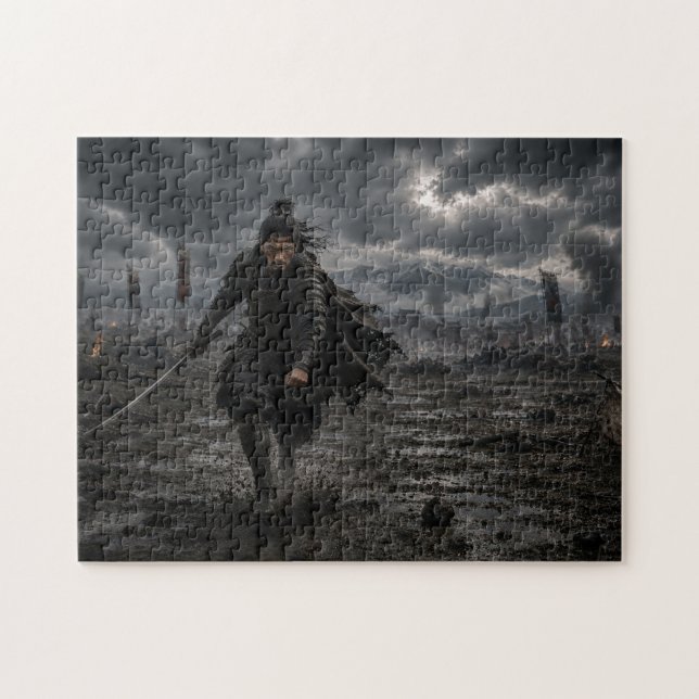 Quebra-cabeça Samurái Oscuro — Guerrero de Batalla Épica | Puzzl (Horizontal)