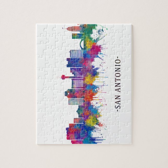 Quebra-cabeça San Antonio Texas Skyline (Vertical)