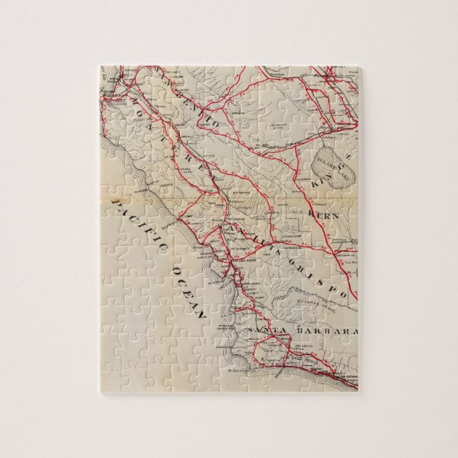 Quebra-cabeça San Benito, Fresno, Monterey, San Luis Obispo (Vertical)