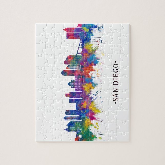 Quebra-cabeça San Diego California Skyline (Vertical)