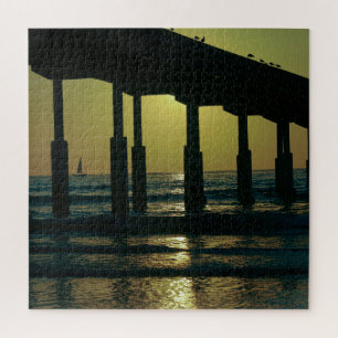 Quebra-cabeça San Diego California Sunset Ocean Beach Pier