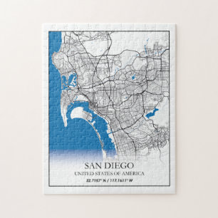 Quebra-cabeça San Diego California Viagem City Map