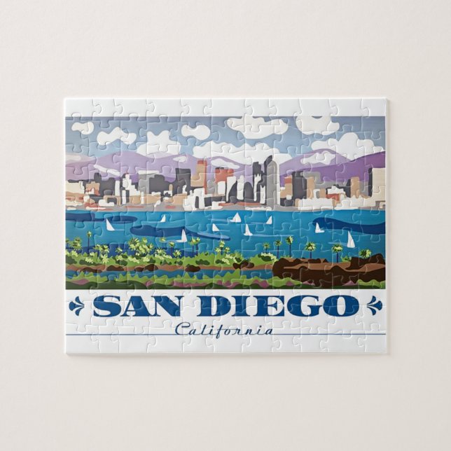 Quebra-cabeça San Diego Skyline (Horizontal)