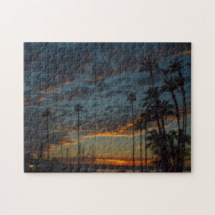 Quebra-cabeça San Diego Sunset Vibrante com Palmeiras