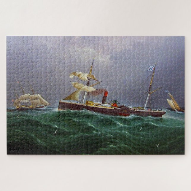 Quebra-cabeça San Salvadore Velejando Navio de Volante 1886 (Horizontal)