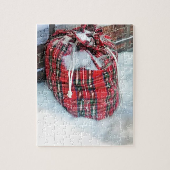 Quebra-cabeça Santa Claus Bag na neve (Vertical)