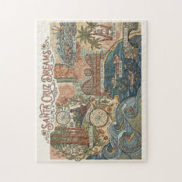 Quebra-cabeça Santa Cruz California Dreams Map  Surfing Coast