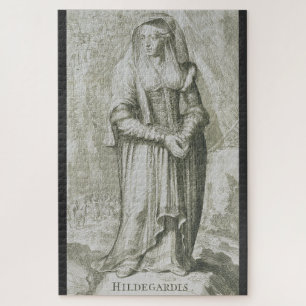 Quebra-cabeça Santa Hildegarda de Bingen Arte Mística Medieval