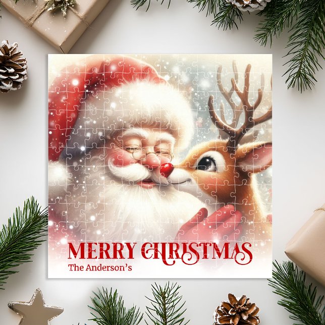 Quebra-cabeça Santa Rudolph Custom Holiday Magic Puzzle for Kids (Santa Rudolph Custom Holiday Magic Puzzle for Kids)