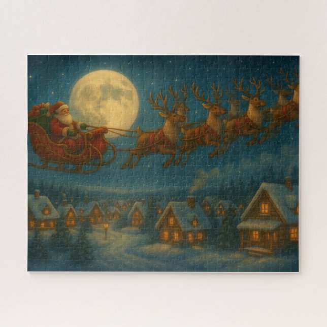 Quebra-cabeça Santa’s Sleigh Flight – Moonlit Christmas Eve  Jig (Horizontal)