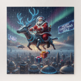Quebra-cabeça Santa's Cyber-Sleigh: Futuristic Drone Delivery