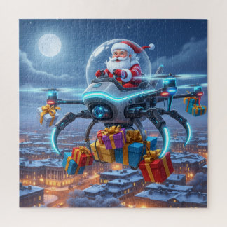 Quebra-cabeça Santa's Cyber-Sleigh: Futuristic Drone Delivery