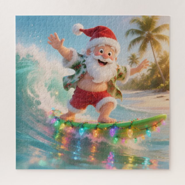 Quebra-cabeça Santa's Summer Surf Adventure Jigsaw Puzzle (Vertical)