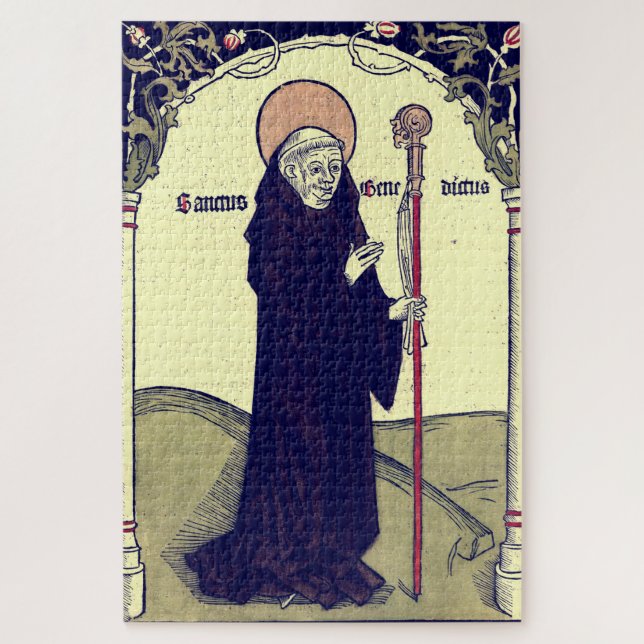 Quebra-cabeça Santo Benedito de Núrsia Pai do Monasticismo (Vertical)