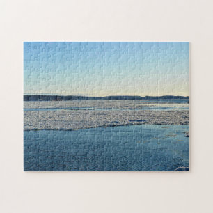 Quebra-cabeça Santo Lawrence River em inverno, Quebec, Canadá