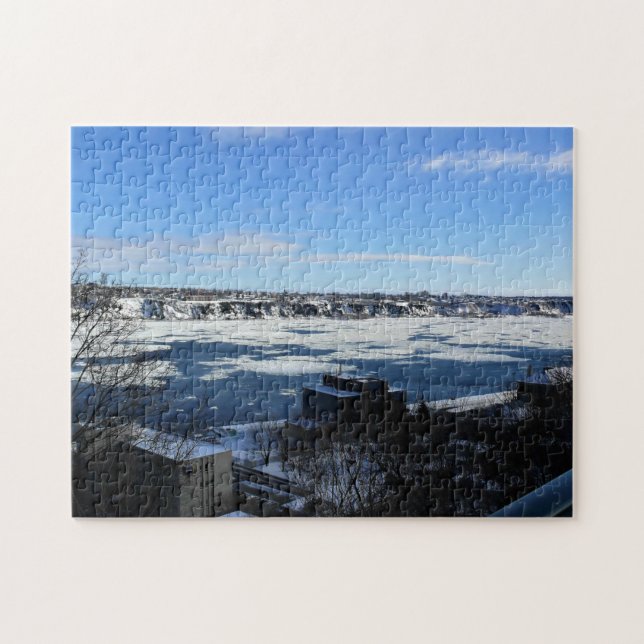 Quebra-cabeça Santo Lawrence River em inverno, Quebec, Canadá (Horizontal)