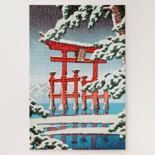 Quebra-cabeça Santuário de Miyajima em Neve, Hasui Kawase