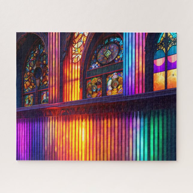 Quebra-cabeça Santuário | Rainbow Church Interior (Horizontal)