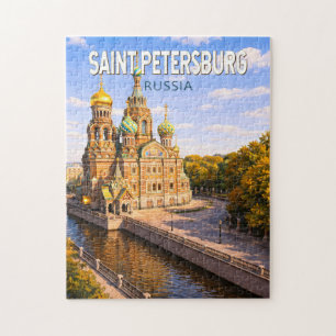 Quebra-cabeça São Petersburgo Ilustração Arte Viagens Rússia