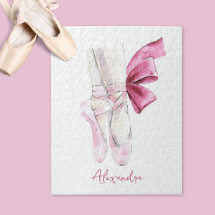 Quebra-cabeça Sapatilhas de Ballet Nome ou Texto Personalizado