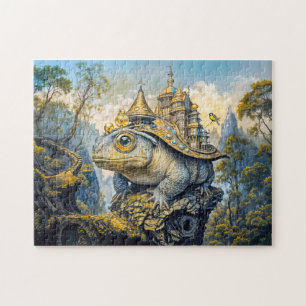 Quebra-cabeça sapo castelo steampunk