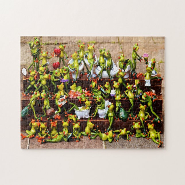 Quebra-cabeça Sapos engraçados (Horizontal)