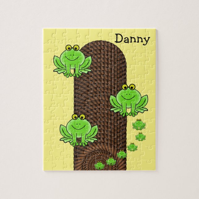 Quebra-cabeça Sapos Verdes Correm Amarelos (Vertical)