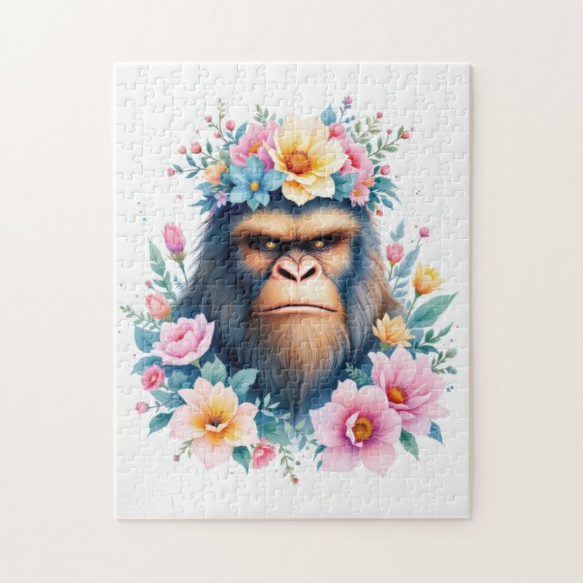 Quebra-cabeça Sasquatch usando uma coroa de flores (Vertical)