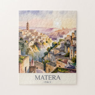 Quebra-cabeça Sassi di Matera Viagem Itália Cidade Caverna Aquar