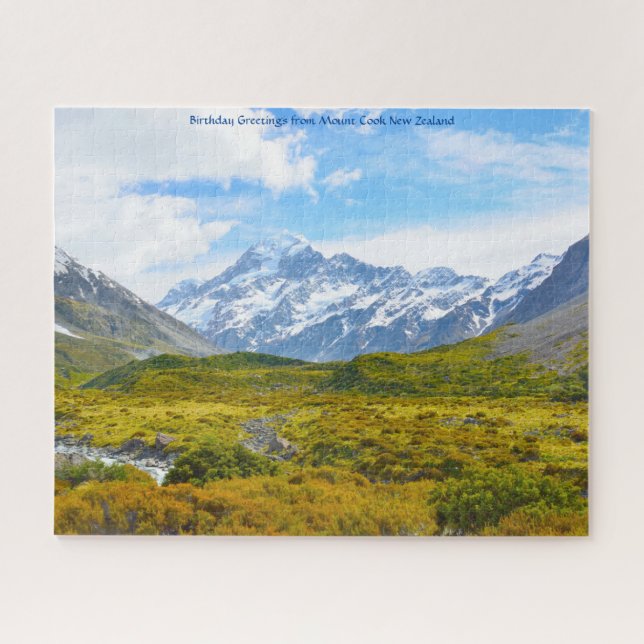 Quebra-cabeça Saudações de Aniversário de Mount Cook Nova Zelând (Horizontal)