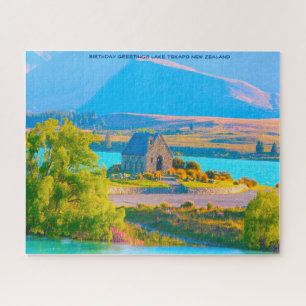 Quebra-cabeça Saudações de Aniversário Lago Tekapo Nova Zelândia