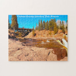 Quebra-cabeça Saudações de Natal de Gooseberry Falls Minnesota