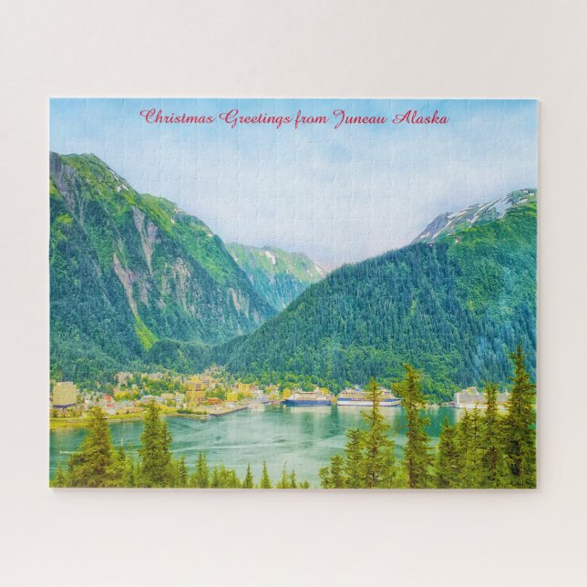 Quebra-cabeça Saudações de Natal do Alasca Juneau (Horizontal)