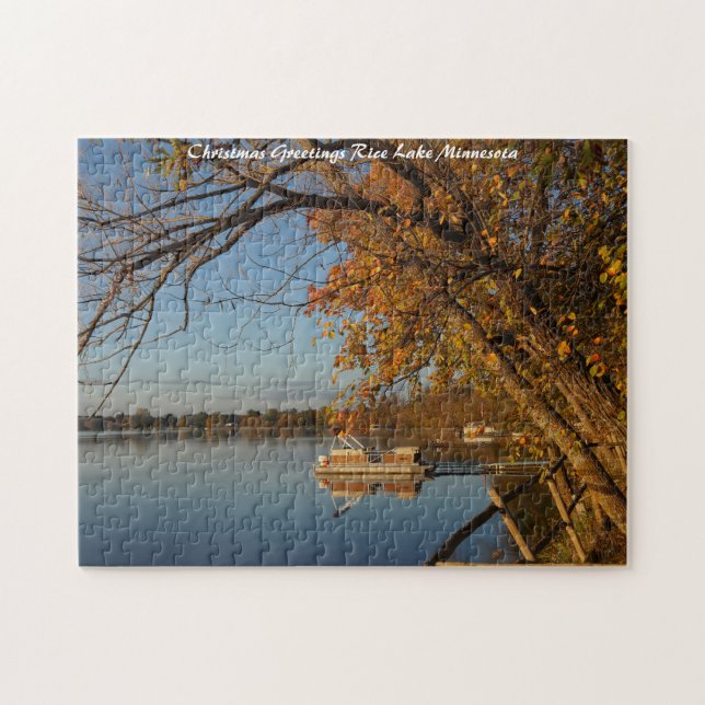 Quebra-cabeça Saudações de Natal do Lago Rice Minnesota (Horizontal)