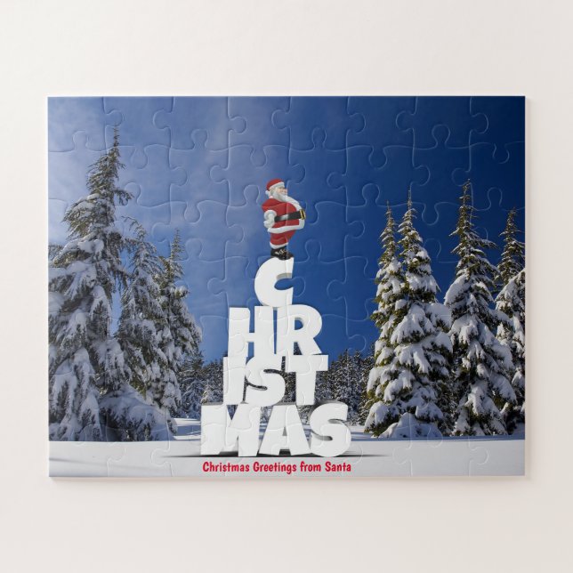 Quebra-cabeça Saudações de Natal do Papai Noel (Horizontal)