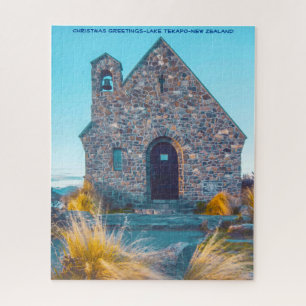 Quebra-cabeça Saudações de Natal-Lago Tekapo-Nova Zelândia