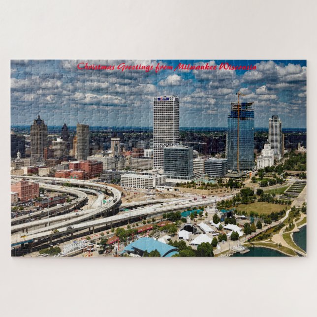 Quebra-cabeça Saudações de Natal Milwaukee Wisconsin (Horizontal)