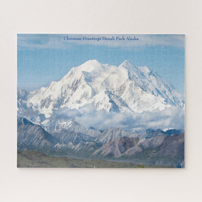 Quebra-cabeça Saudações de Natal Parque Nacional Denali Alasca. (Horizontal)