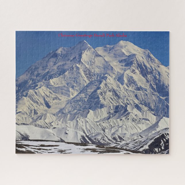Quebra-cabeça Saudações de Natal Parque Nacional Denali Alasca. (Horizontal)