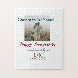 Quebra-cabeça Saúde aos 10 anos feliz aniversário adicione dados