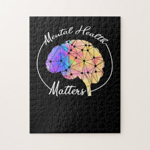 Quebra-cabeça Saúde Mental Importa Cérebro Engraçado Multicor