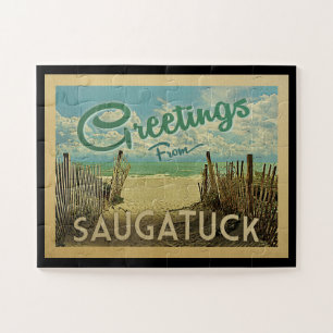 Quebra-cabeça Saugatuck Beach Viagens vintage