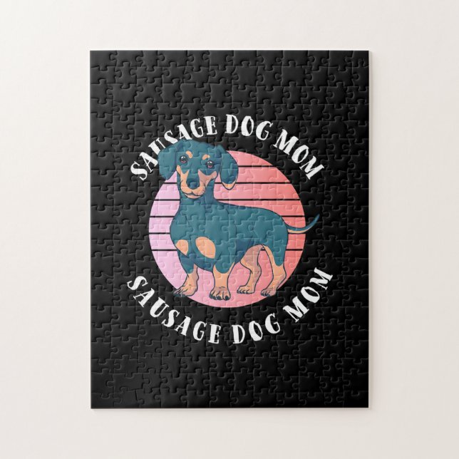 Quebra-cabeça Sausage Dog Mãe (Vertical)